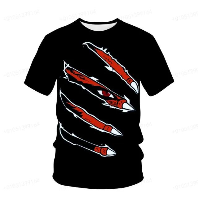 Naruto Breeze Adult Unisex Nine Tailed Demon Fox Kurama Printed T-shirt 3d
