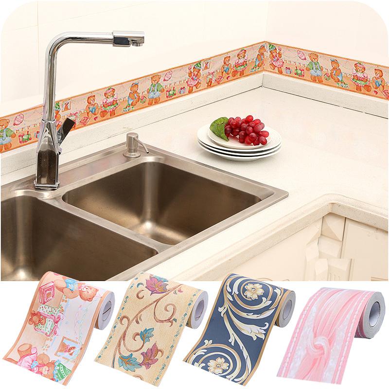 

10Meters Kid Room Baseboard Wallpaper Kitchen Bathroom Waterproof Waist Line Tile Stickers Self-Adhesive Cartoon Wall Decoration 10cmX10m