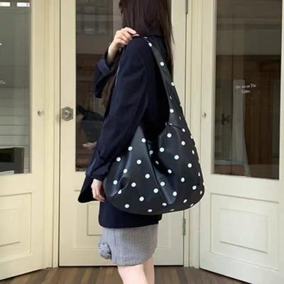Tote Bag Women's Spring and Summer New Niche Retro Polka Dot Large-capacity Tote Bag Shoulder Bag