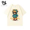 2026 Summer Boys Baby Cotton T-shirts Cool Cartoon Bear Graphic Tees Cute Children Clothes Daily Casual Black Sports Top