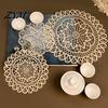 Foldable Lace Coasters for Kitchen Table Round Floral Doily, Embroidered Coaster Place Mat, Heat Insulating Non Slip Mats Furniture Protection