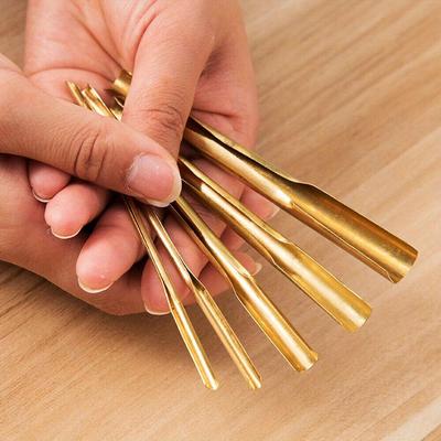 5Pcs Metal Clay Hole Cutters - Uncharged Brass Pottery Punch Tools for Ceramic Sculpting & Slotting DIY