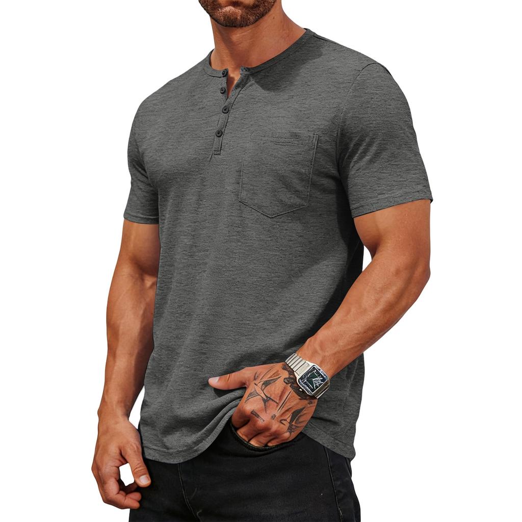 Henley Shirts for Men Mens Short Sleeve Henley Shirts Summer Shirts for Men Short Sleeve Henley Shirts for Men Casual Style