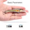5pcs Floating Trout Lure Artificial Bait Kit 75mm 5g Black Minnow Crankbaits Fishing Lure Set Wobblers For Pike Fishing