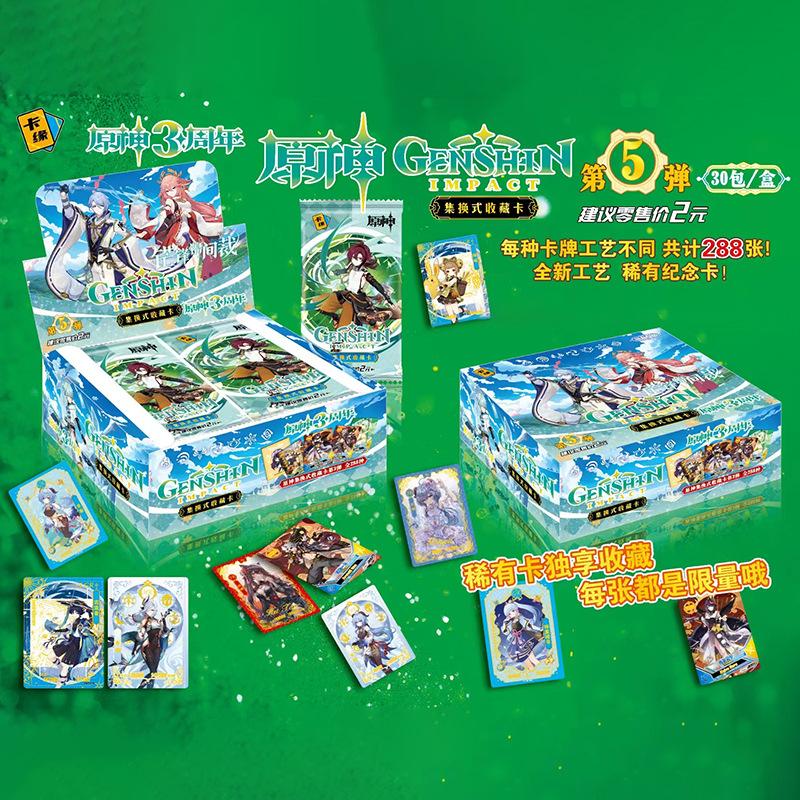 Game Genshin impact Card Anime TCG Collection Pack Booster Box Rare SSR Anime Collectible Card Family Table Game Card Toys gifts