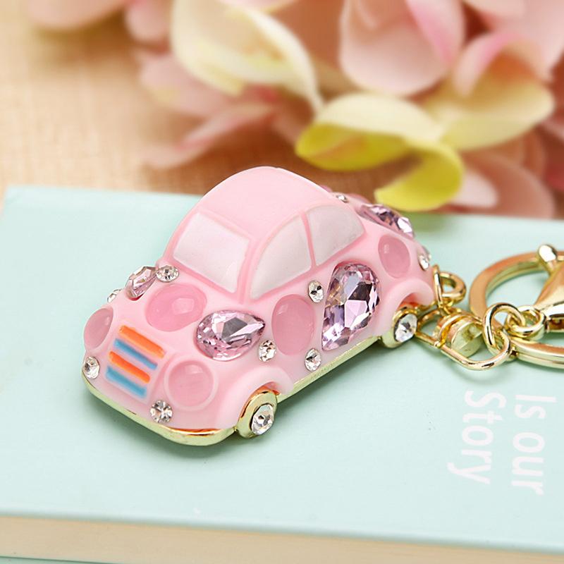 Hot Sale Crystal Car Key Chain New Metal Varied Key Holder Fashion Bag Charm Accessories Rhinestones Lovely Keychain