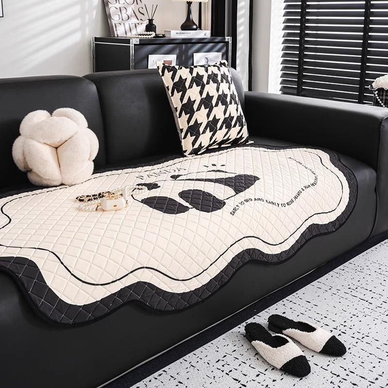 Summer Latex Ice Silk Irregular Sofa Cushion Breathable Cool Seat Cushion Summer Straight Row Leather Sofa Cover Towel