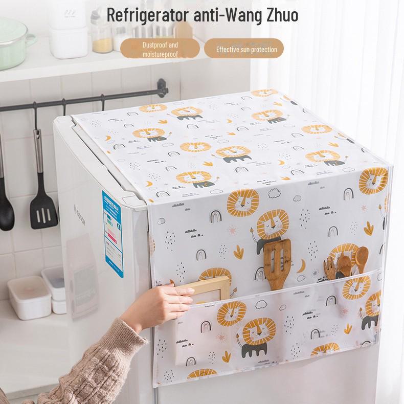 

Пилозахисний чохол та сумка для зберігання холодильника, зносостійка захисна тканина, модний та гігієнічний, універсальний крій, потовщений дизайн. 130x55