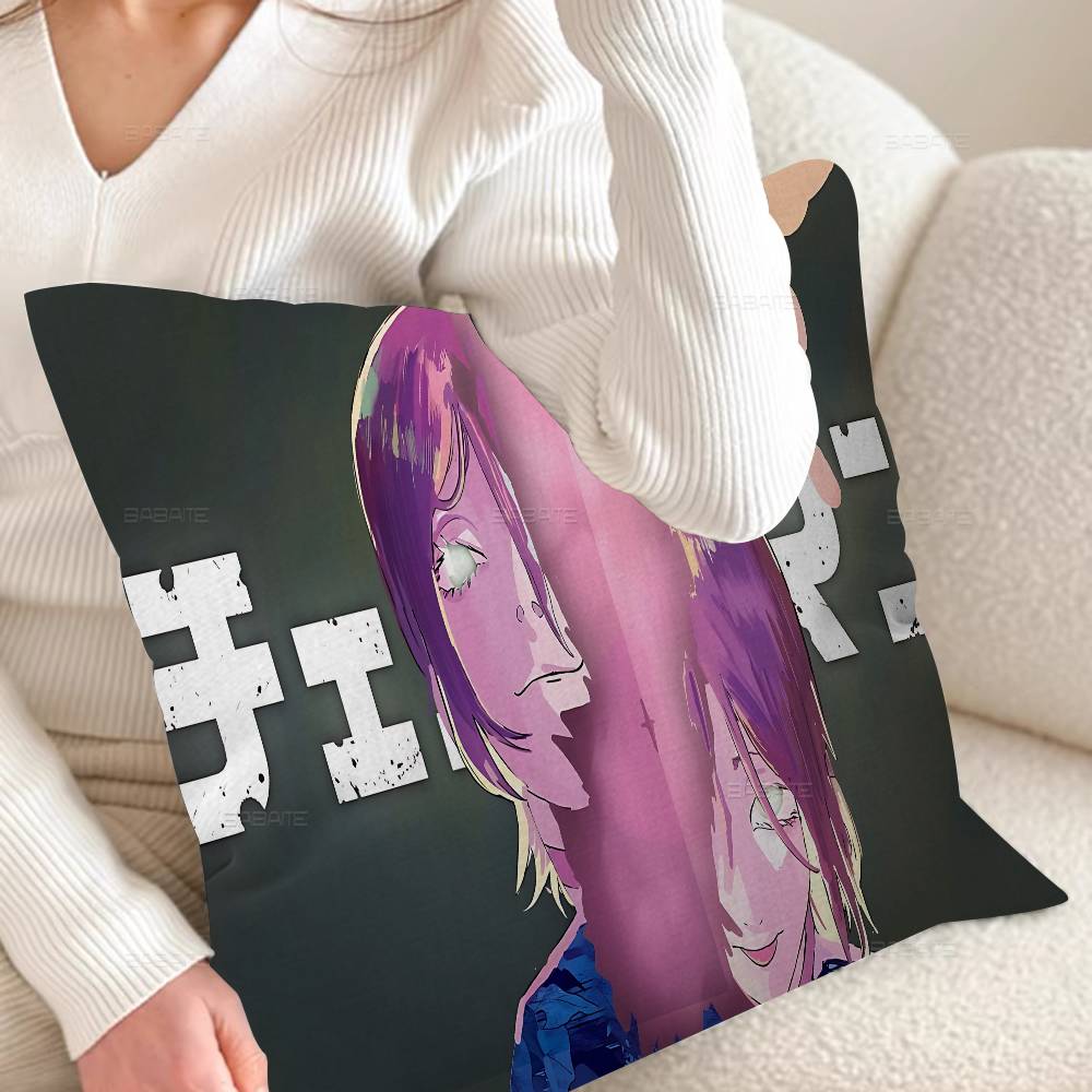 Hot Reze C-Chainsaw M-Man Decorative Room Aesthetics Pillow Case Home Decor Bedroom Sofa Bed Couch Pillow Cover 45x45