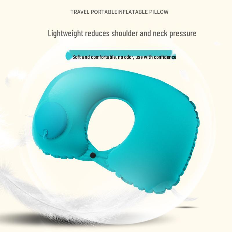 Automatyczna nadmuchiwana poduszka podróżna w kształcie litery U - Przenośna poduszka zapewniająca komfort w samolocie i na zewnątrz