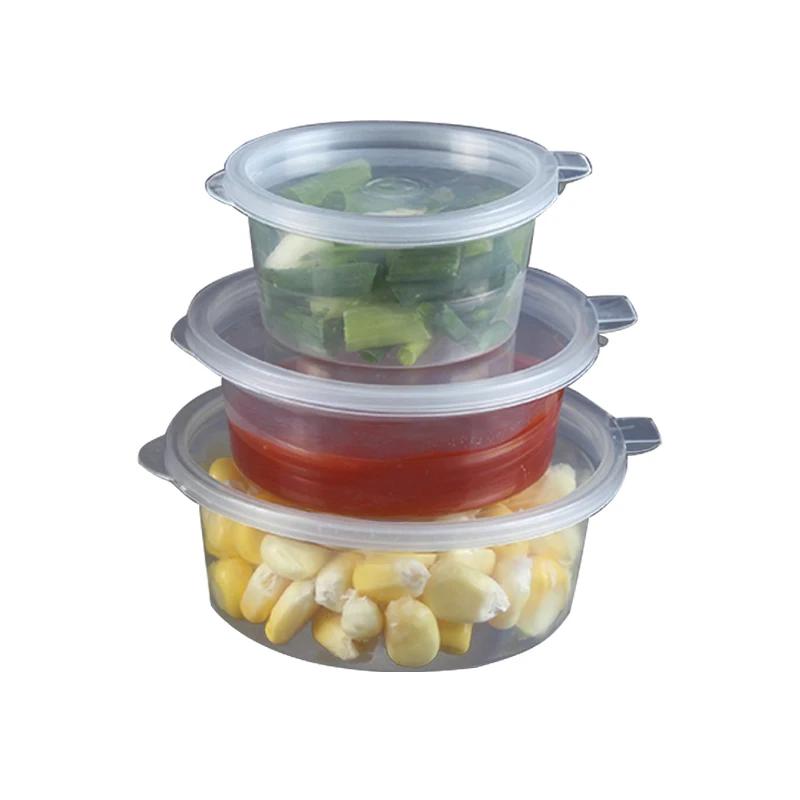 100pcs Food Grade PP Containers Sealed Leak-proof Disposable Sauce Cups Reusable with Hinged Lids Portable Sauce Box Sauce Cup