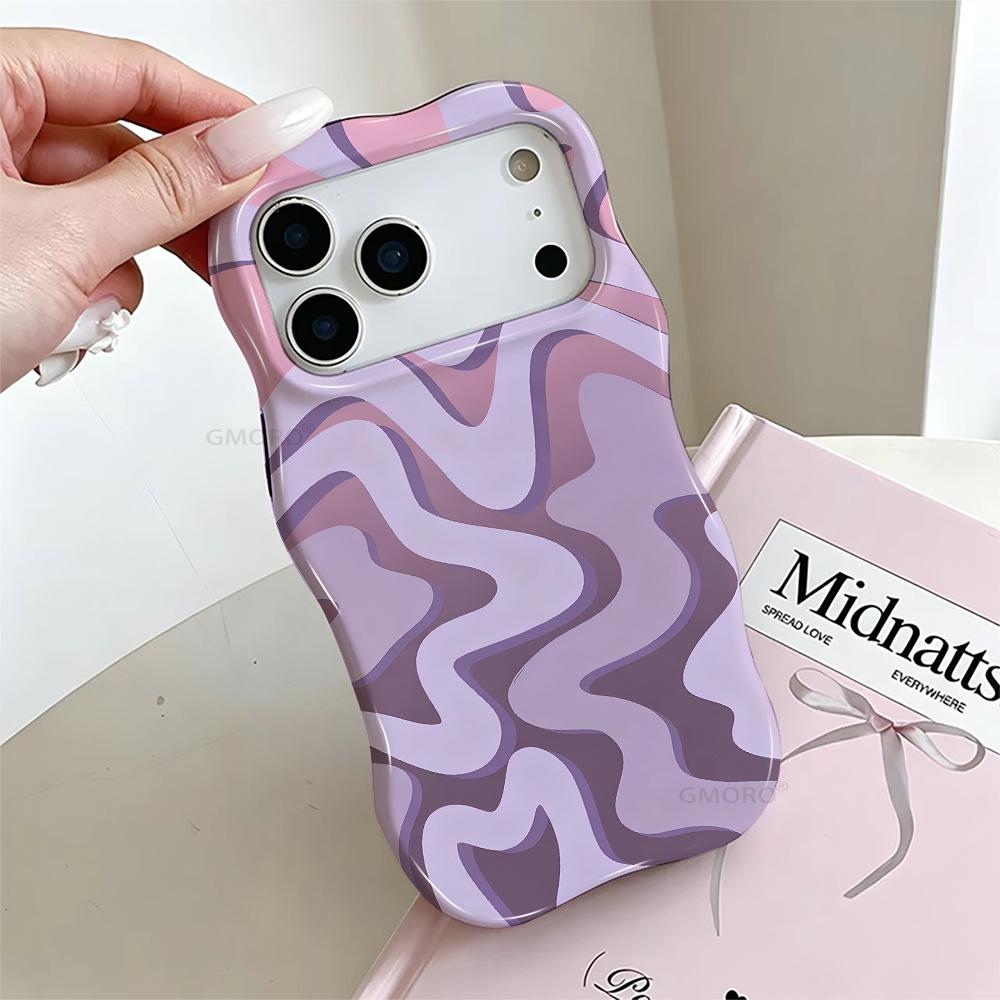 TEMU Hot-selling Wave Frame Morandi Wave Pattern Mobile Phone Case iPhone17promax Case