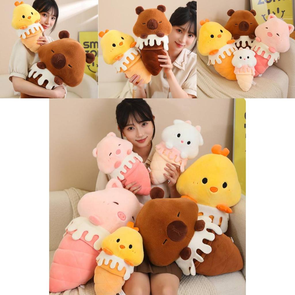 Adorable Cartoon Ice Cream Plush Toy Featuring Cute Capybara Pig Design For Kids