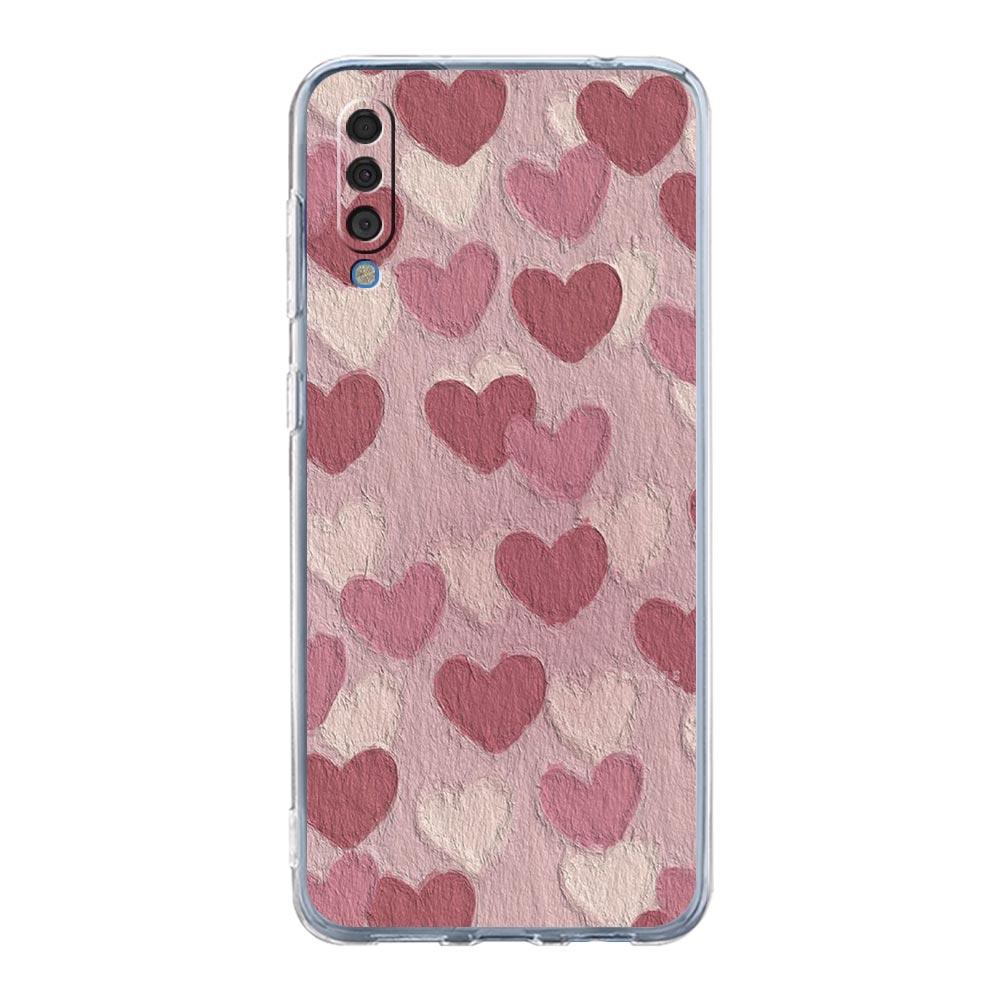 Case For Samsung A14 A50 A70 A30 A40 A20E A10S A20S A02S A04S A12 A22 A32 A34 A42 A52 5G A54 Gold Pink Rose Glitter Hearts Cover