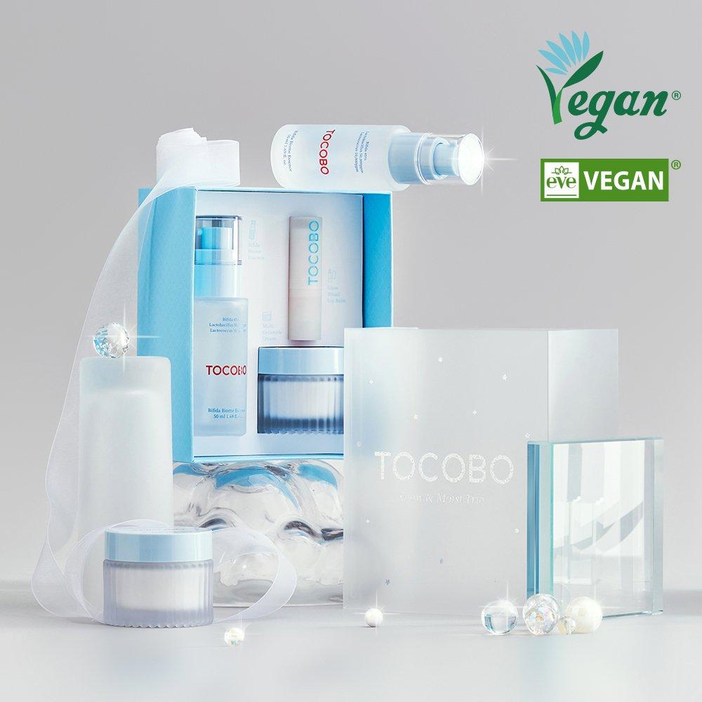 Glow & Moist Trio Set Bifida Biome Essence 50ml+Multi Ceramide Cream 50ml+Tocobo_Glow Ritual Lip Balm_001 Coral Water 3.5g