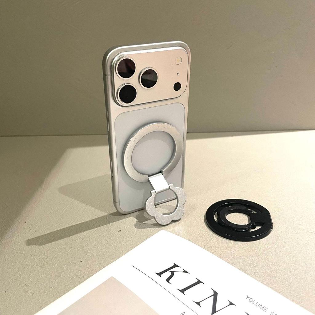 MagSafe Flower Finger Ring Holder: Ultra-Thin, Double-Sided Magnetic Phone Stand with 360° Rotation