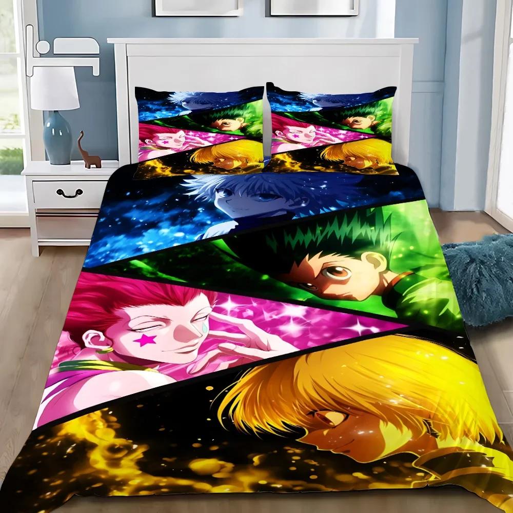 Anime Duvet Cover Pillowcase Hunter X Hunter Bedding Set Adult Boy Girl Bedroom Decoration Children Single Double Large Size
