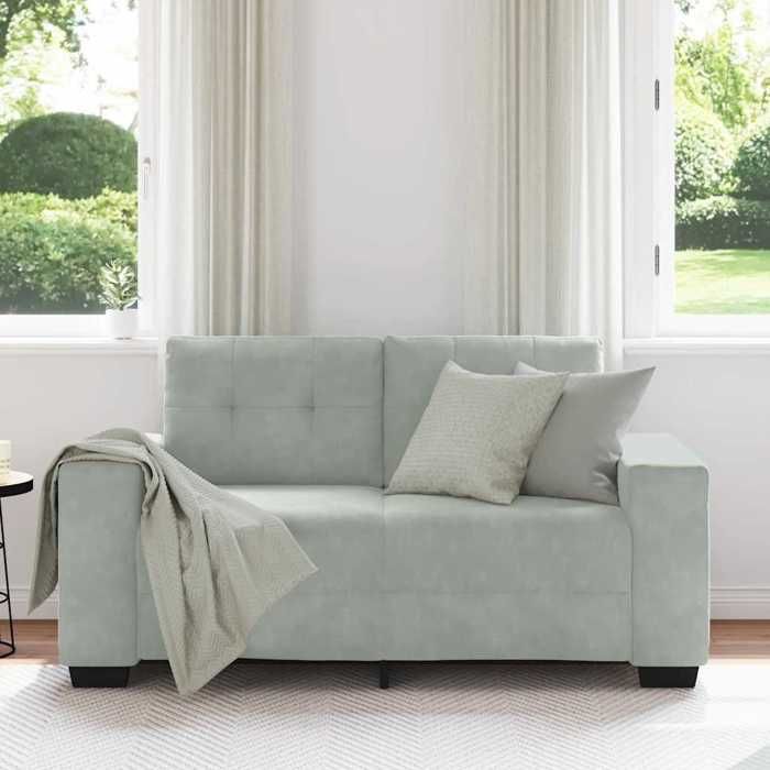 VidaXL Canapé causeuse gris clair 120 cm velours, canapé deux places, divan, siège de salon, canapé, canapé rembourré, 4105110