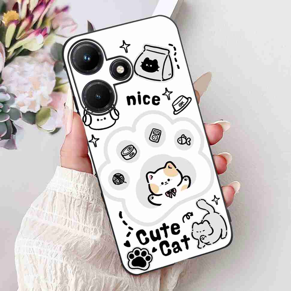 For Infinix Hot 30i 6.56" Case Tiger Luxury Flower Butterfly Silicone Soft Black Cover For Infinix Hot30i 30I X669C Phone Cases