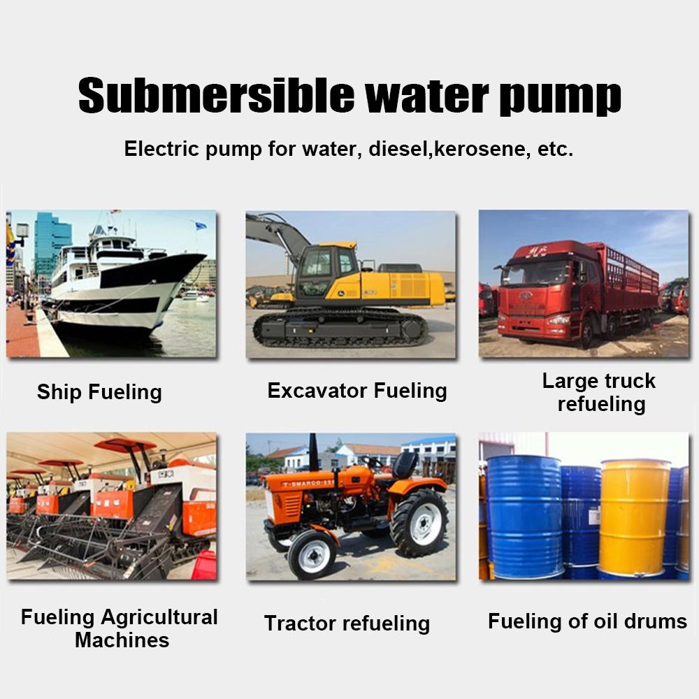 Submersible Water Pump 12V 24V Portable Electric Alloy Shell Copper Motor Max 55L min Diesel Kerosene Fuel Transfer