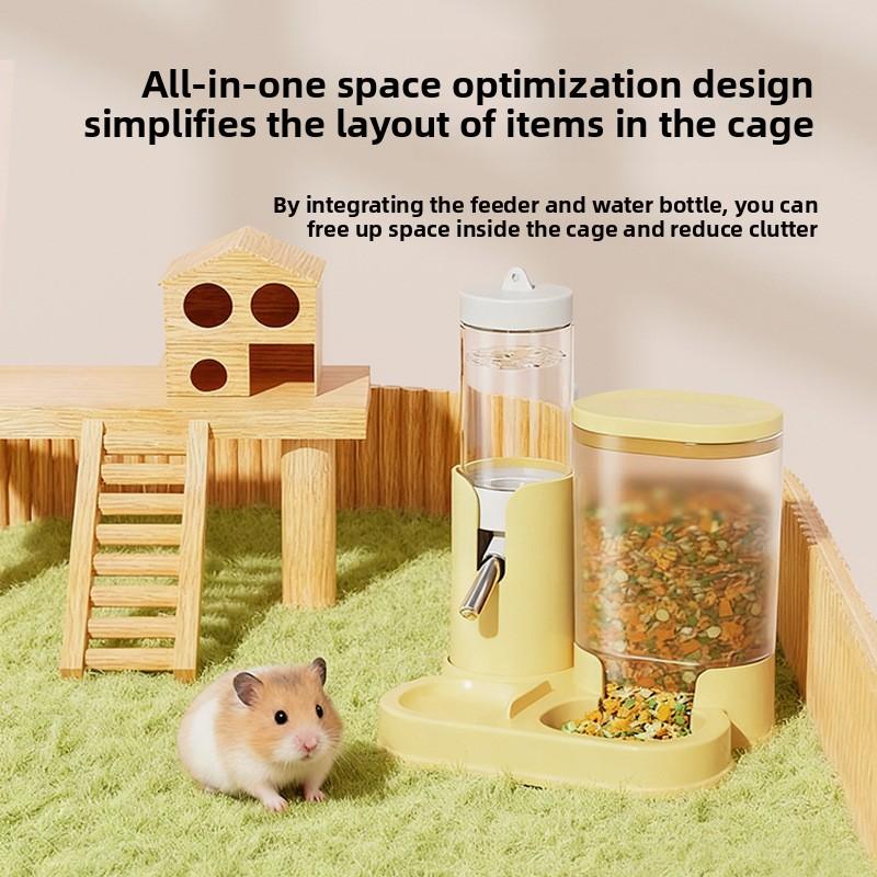 New Hamster Feeding and Water Feeder, Ball Water Bottle, Automatic Drinking Water Two-in-one, Totoro Integrated Feeding Device