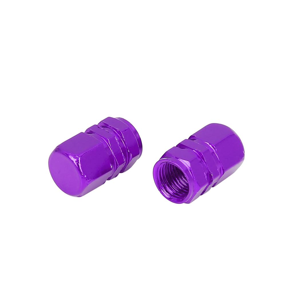 X AUTOHAUX Tire Stem Valve Cap Wheel Valve Cover Car Dustproof Hexagon Aluminum Alloy Tire Cap 8pcs Purple