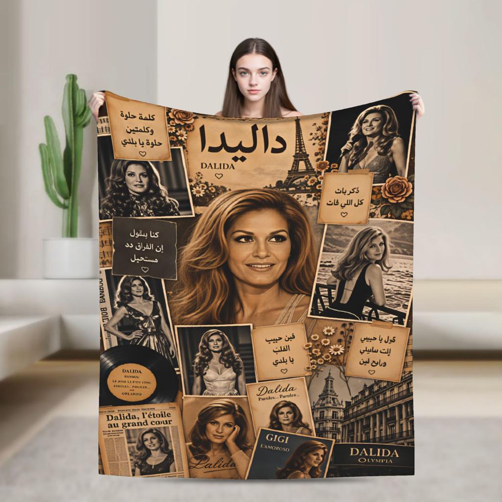 Dalida Soft Warm Blanket Travel Plush Throw Blanket Fashion Living Room Flannel Bedspread Sofa Bed Cover