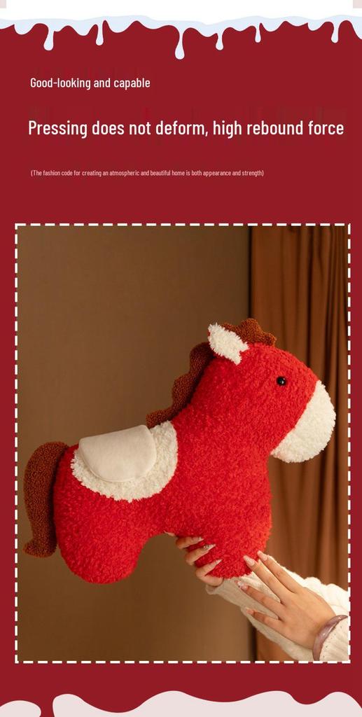2026 Year of the Horse Chinese Horse Pillow Plush Doll Ornament - Children's New Year Gift