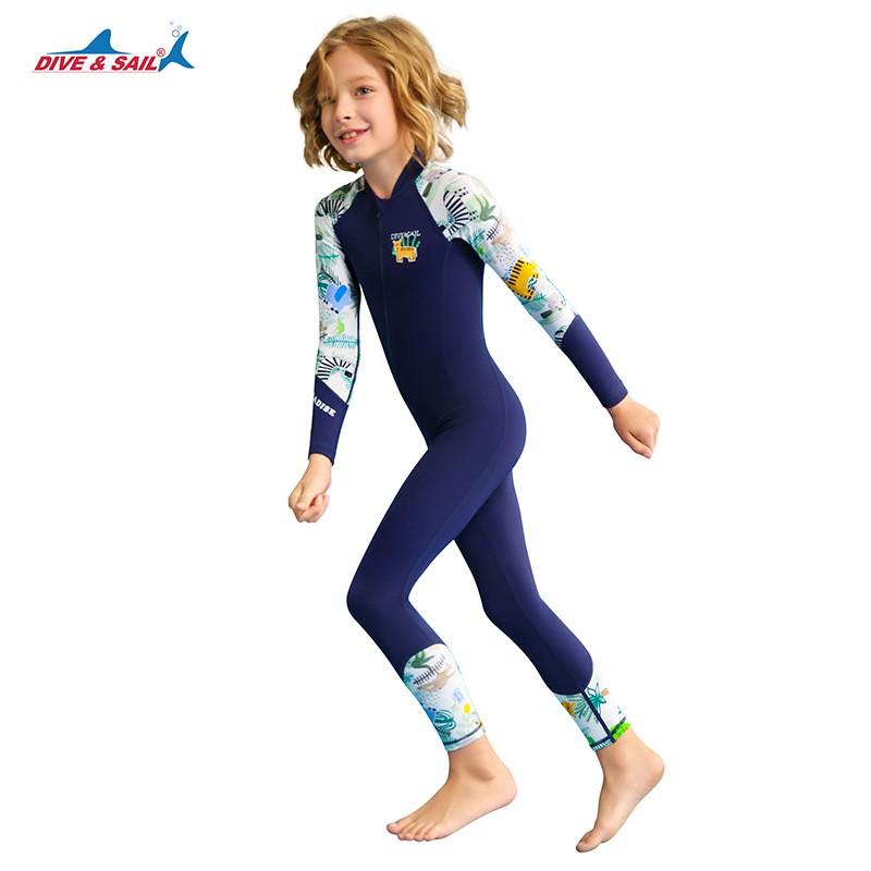 2026 Boys One Piece Rash Guard Long Sleeve Quick Dry Swimsuit Kids Training Diving Snorkeling