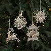 Charming Christmas Decor Indoor Decor Tree Decor Glitter Pendant Reindeer Style Versatile Hanging Angel Design