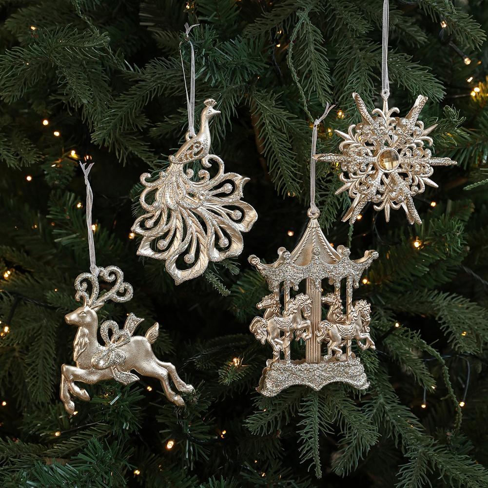 Charming Christmas Decor Indoor Decor Tree Decor Glitter Pendant Reindeer Style Versatile Hanging Angel Design