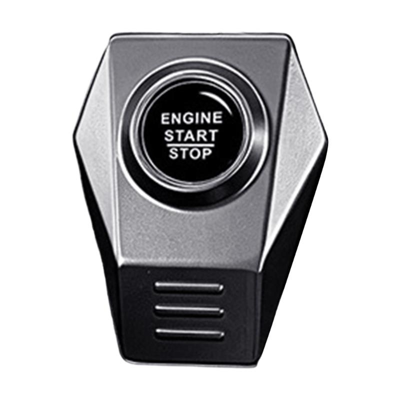 Engine Start Stop Button Cover Metal Interior Accent, Stick On Trim Frame for a Finished Dashboard Style in Cars