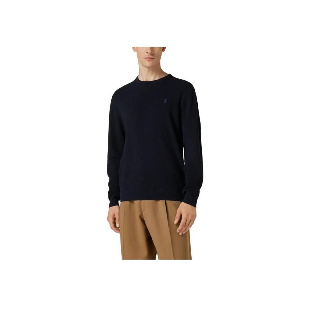 Polo Ralph Lauren Solid Color Logo Embroidered Crew Neck Pullover Sweater Men Sweater Blue 710876698-006
