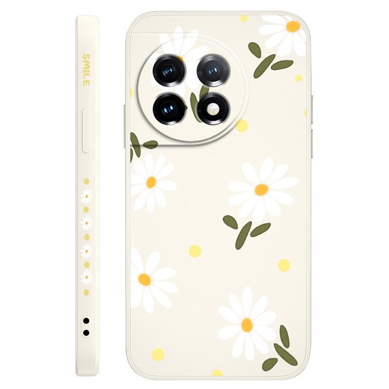 Elegant Daisy Phone Case For Oneplus 13 13R 12 12R 11 11R 10 10R 10T 9R 9RT 9 8T 8 7 7T Pro 5G Liquid Silicone Cover
