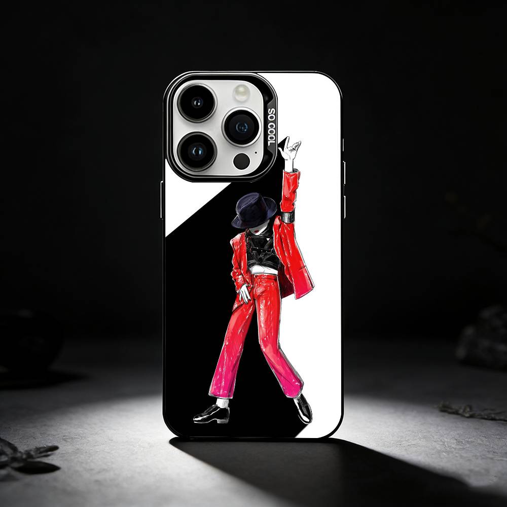 

Милий Мультяшний Чохол для Телефону з Майклом Джексоном (M-Michael J-Jackson) Для iPhone 17,16,15,14,13,12,11 Plus,Pro Max,XS,Кольоровий сріблястий чохол для телефону iPhone14Pro
