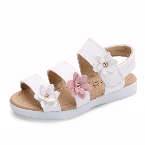 Summer Children Sandals Size 4 Girls Sandals Big Flower Girls Sandals Size 13 Girls Flat Pricness Shoes 2.5