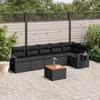 VidaXL Garden Lounge Set with Cushions 7 Pcs, Patio Sofas, Patio Furniture Set, Outdoor Furniture, Black 3224571