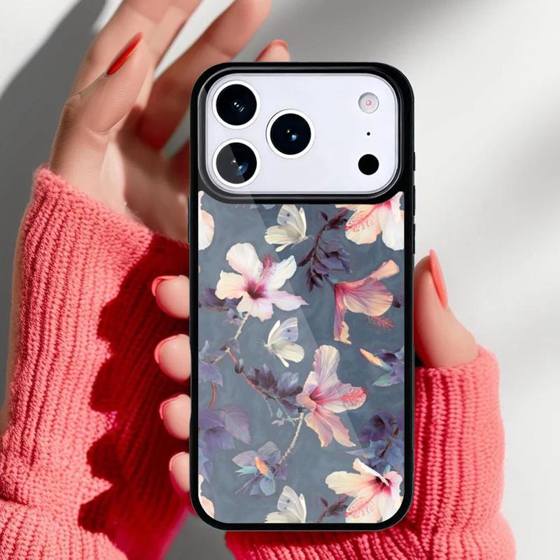 Tropical Flowers Phone Case for iPhone 17 Air 16e 15 14 13 Pro Max Back Cover for 12 11 Pro Coque