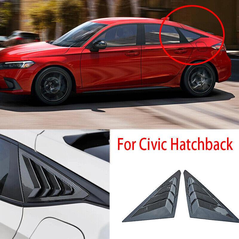 For Honda Civic 11th Gen Hatchback 2025 2025 Car Rear Louver Window Side Shutter Cover Trim Sticker Vent Scoop ABS Carbon Fiber