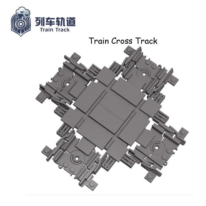 

Non-Toxic City Train Track Train Signal Light Crossing Track Rail Model Building Blocks Enlighten Action Figure Toys For Children