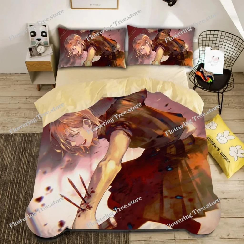3D Anime Satoru Gojo Quilt Cover Japan Famous Anime Duvet Cover Sets Boys 3D Printed Quilt Cover Sukuna Bedroom Decoration