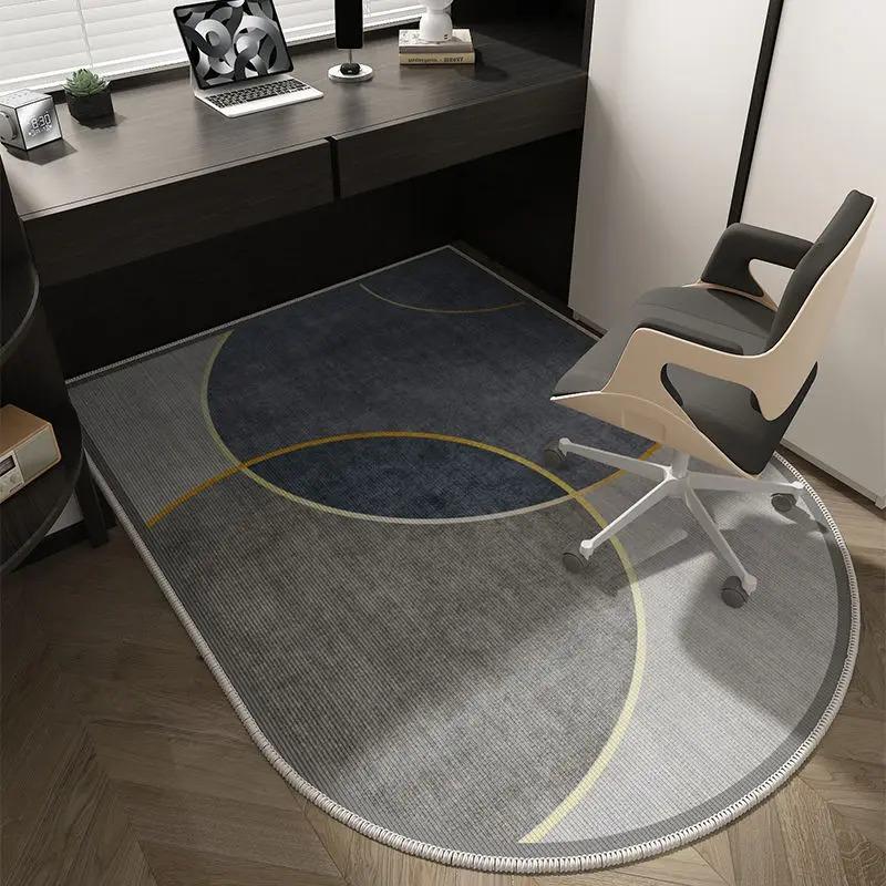 Non-slip Computer Chair Mat High-density Short-pile TPR Bottom Floor Mats for Study Tables Bedroom Modern Decorative Rugs