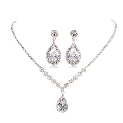 Necklace Earring Set for Women Beautiful Rhinestone Jewelry Set Necklace Set for Parties Anniversaries
