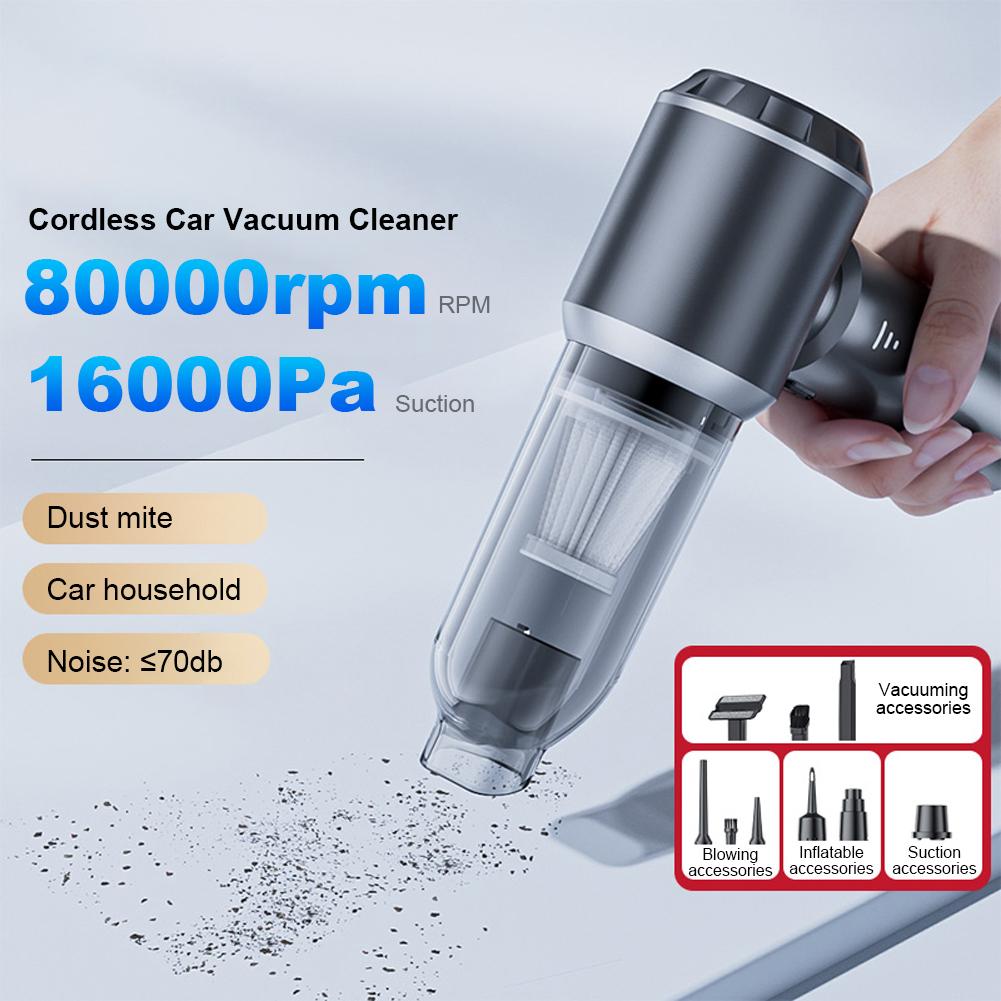 Mini Vacuum Cleaner USB Rechargeable Cordless Handheld Vacuum Cleaner 16000Pa Portable Dust Collector 2000mAh for Household Auto