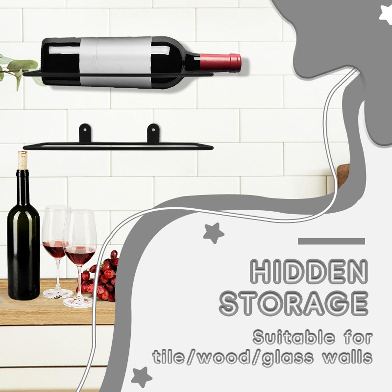 

Wall,Mounted Wine Rack, Independent Metal Wine Bottle Holder for Home Kitchen, & Easy to Install Wine Storage Organizer One Size чорний