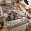 Cute PUPPY (5) Personalized Name Office Carpet Stylish Decor for Living Room Bedroom Kitchen