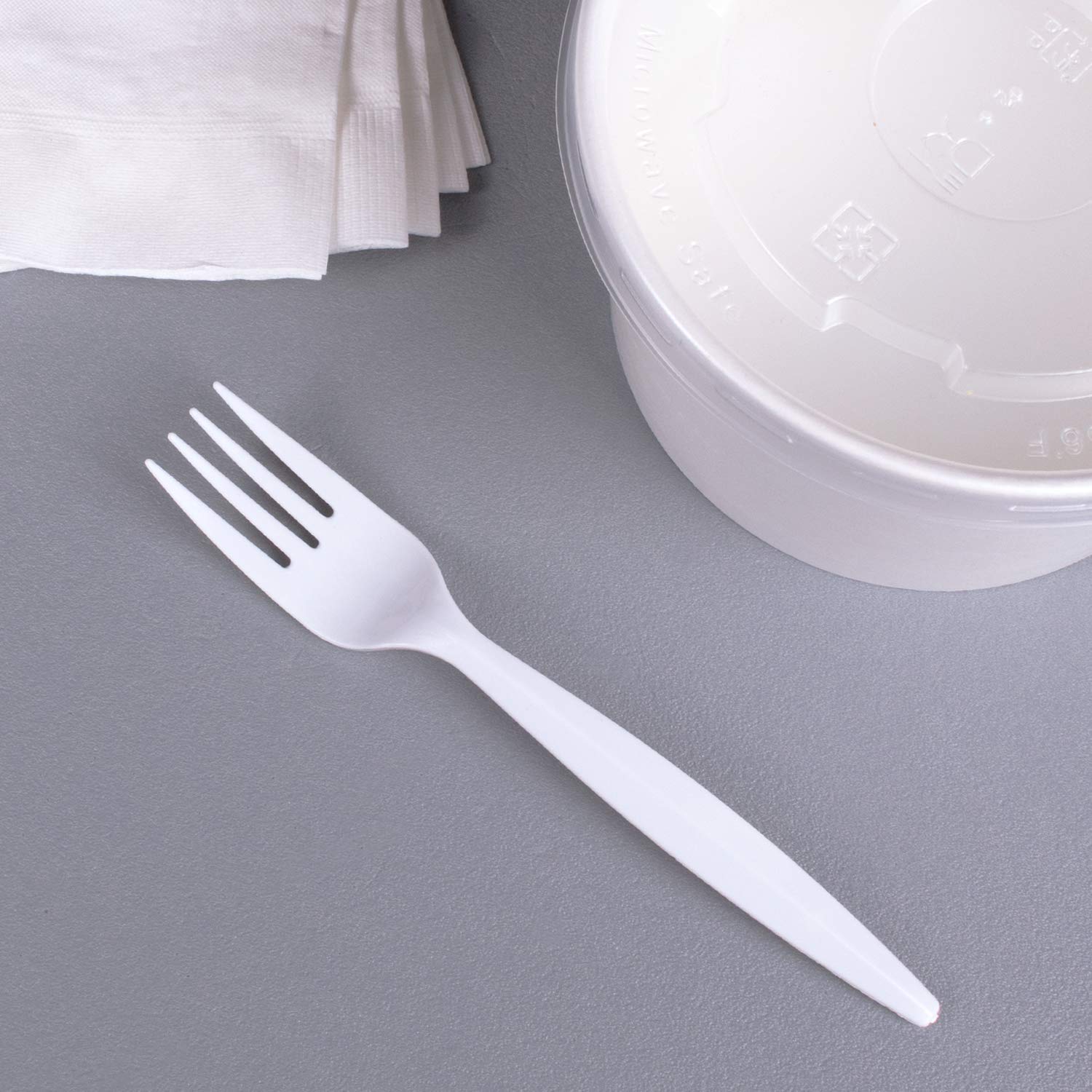 

[48 Count ] Disposable Fork: Eco Friendly Cutlery, Heavy Duty Utensils for Daily, Party, Wedding, Restaurant білий