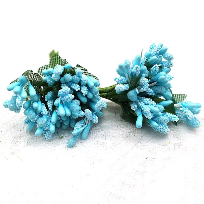 12 STK/Parti Kunstig Blomst Små Bær Pollenbærer Stilk av Ståltråd/Bryllupsblader DIY Krans Roser Kunstig Blomst