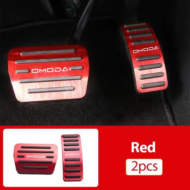 

For Chery Omoda 5 2024 2025 Car Gas Fuel Accelerator Brake Pedal Cover Non-Slips Pad Car Styling Accessories AT Red 2pcs