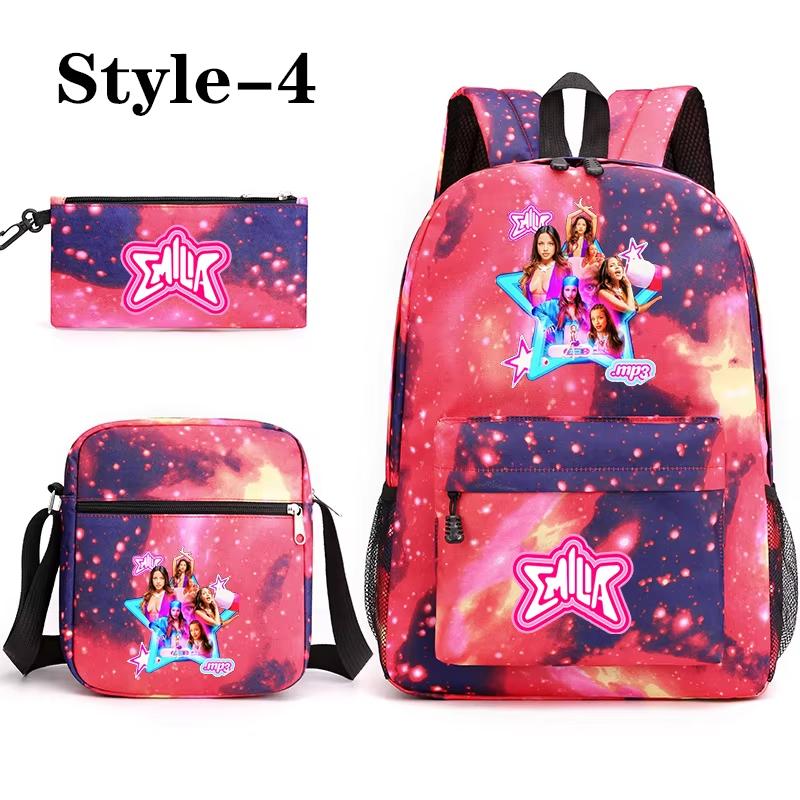 

New Fashion Emilia Mernes 3-Piece Backpack Boys Girls School Emilia Mernes Backpack Shoulder Bag Pencil Bag School Book Bag